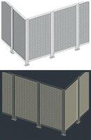 Modular fences for factories and production lines vector