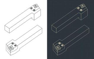 corte herramienta isométrica planos vector