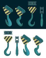 Crane hook color drawings vector