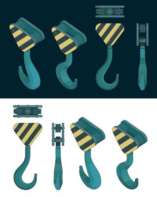 Crane hook color drawings