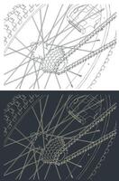 Bicycle transmission system close up vector