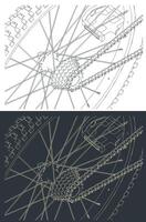 Bicycle transmission system close up vector