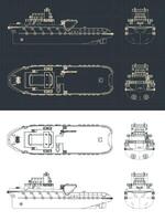 Anchor Handling Tug Blueprints vector