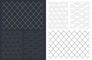 Chain Link Fence Drawings mini Set vector