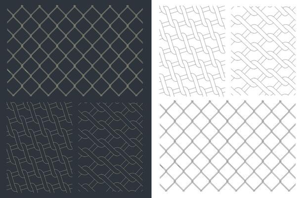 Chain Link Fence Drawings mini Set