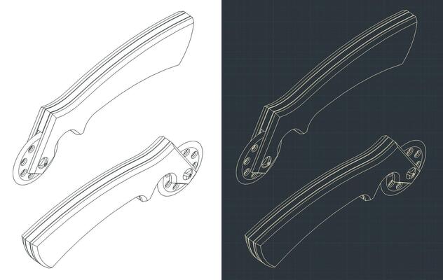 Rotary cutter isometric blueprints