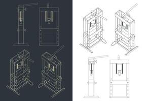 Press blueprints illustrations vector