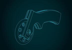 Rotary cutter blueprint vector