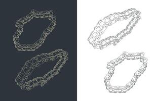 Chain transmission illustrations vector