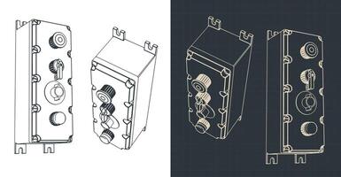 Push Button Switch Control Box vector