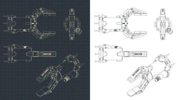 Robotic arm drawings vector