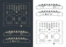 DJ controller blueprints vector