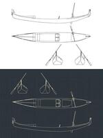 Gondola blueprints illustrations vector