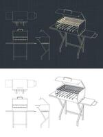 Barbecue grill drawings vector