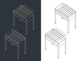 Barbecue isometric drawings vector
