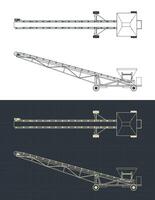 Mobile conveyor blueprints vector