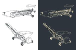 Mobile conveyor illustrations vector