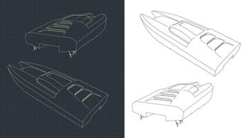 alto velocidad catamarán vector