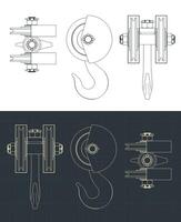 Big crane hook drawings vector