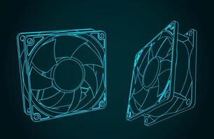 Fans for CPU coolers and computer cases vector