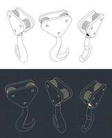 Crane hook illustrations vector