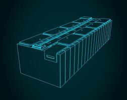 Battery module illustration vector