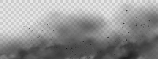 Background of a sand explosion with dirt and cloud smoke. Brown sandstorm splash and dirty ground with a textured wind effect.Yellow flying particles and stone. vector