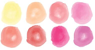 Set of colorful watercolor hand painted round shapes vector