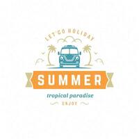 Summer holidays label or badge typography slogan design vector