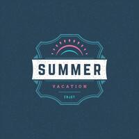 Summer holidays label or badge typography slogan design vector