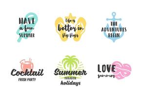 Summer holidays typography inspirational quotes design for posters or apparels set vector