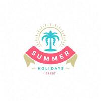 Summer holidays label or badge typography slogan design vector