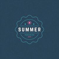 Summer holidays label or badge typography slogan design vector