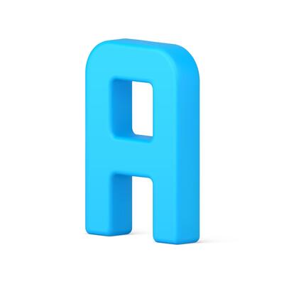 A blue letter symbol 3d isometric icon illustration. Logotype alphabet font for stylish type