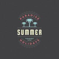 Summer holidays label or badge typography slogan design vector