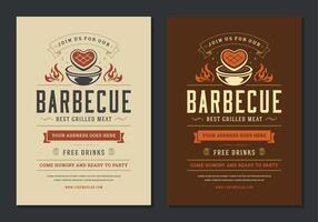 Barbecue party flyer or poster design template vector