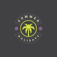 Summer holidays label or badge typography slogan design vector