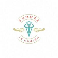 Summer holidays label or badge typography slogan design vector