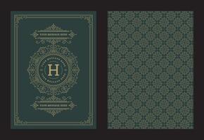 Vintage ornament greeting card calligraphic ornate swirls and vignettes frame design template vector
