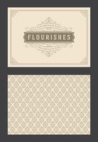 Vintage ornament greeting card calligraphic ornate swirls and vignettes frame design template vector