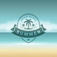 Summer holidays label or badge typography slogan design vector