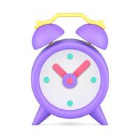 Analog vintage alarm clock for time measurement 3d icon isometric illustration vector