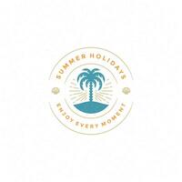 Summer holidays label or badge typography slogan design vector