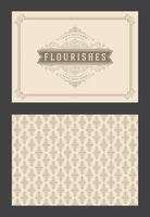 Vintage ornament greeting card calligraphic ornate swirls and vignettes frame design template vector