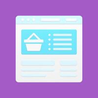 Ordering food and things on minimalistic website 3d icon illustration vector