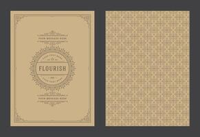 Vintage ornament greeting card calligraphic ornate swirls and vignettes frame design template vector