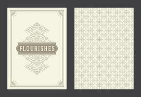 Vintage ornament greeting card calligraphic ornate swirls and vignettes frame design template vector