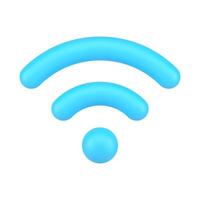 Blue wifi sign 3d icon. Hotspot for digital and online coverage vector