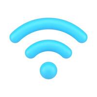 Blue wifi sign 3d icon. Hotspot for digital and online coverage vector