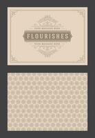 Vintage ornament greeting card calligraphic ornate swirls and vignettes frame design template vector